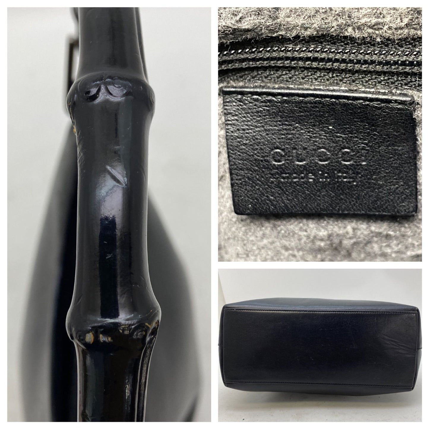 Gucci Handbag Bamboo Leather Black Business GG — view 4