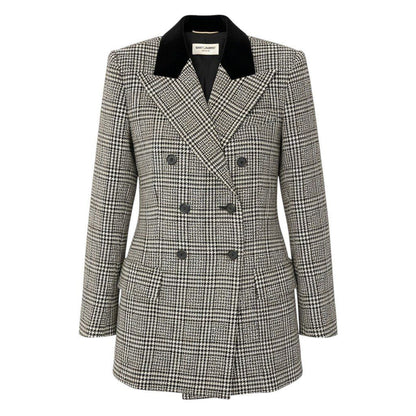 Saint Laurent Paris Sanro Run Tweet jacket Longjacket Double Breasted Glen