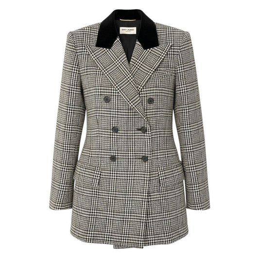 Saint Laurent Paris Sanro Run Tweet jacket Longjacket Double Breasted Glen