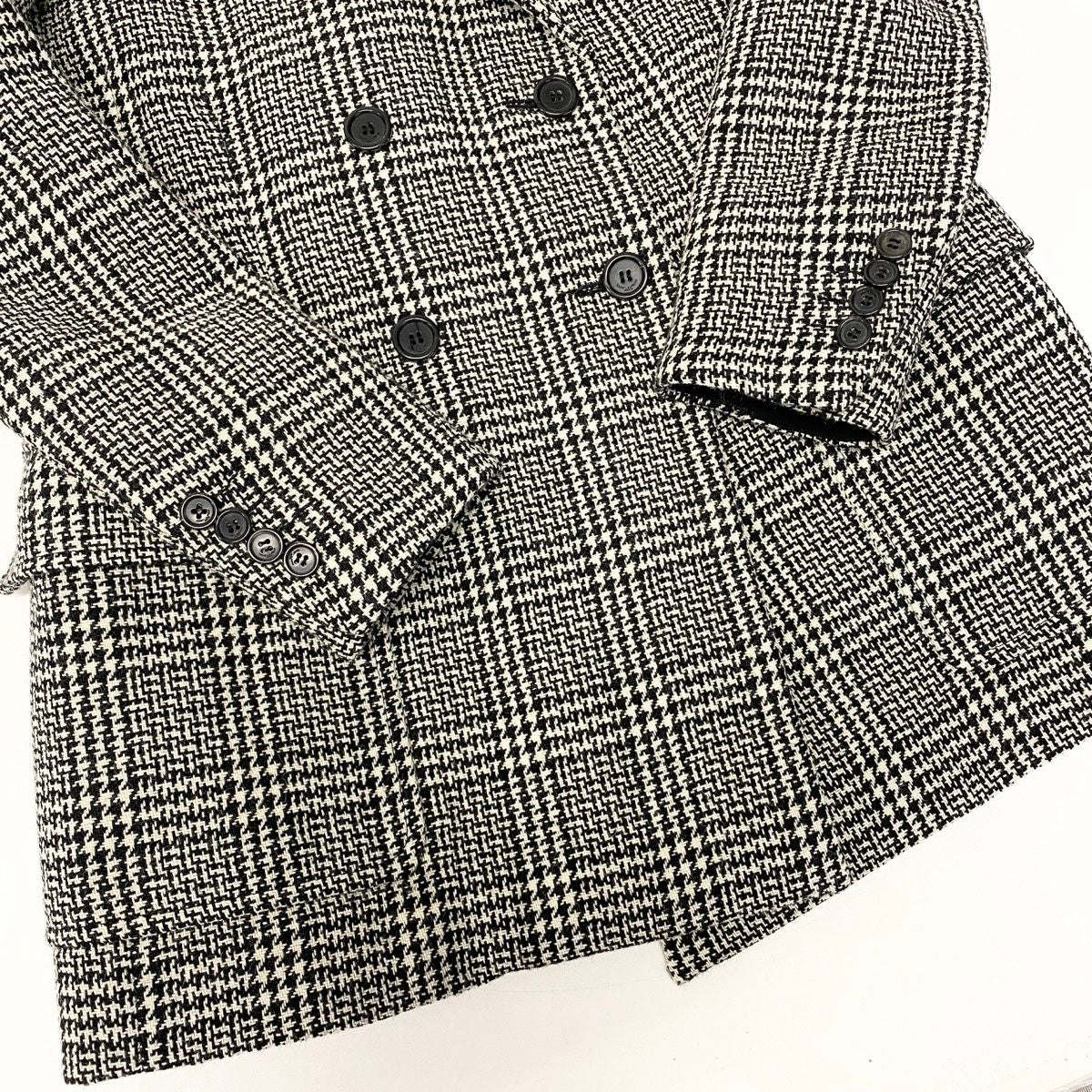 Saint Laurent Paris Sanro Run Tweet jacket Longjacket Double Breasted Glen — view 7
