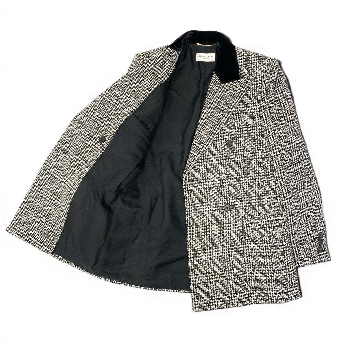 Saint Laurent Paris Sanro Run Tweet jacket Longjacket Double Breasted Glen — view 4