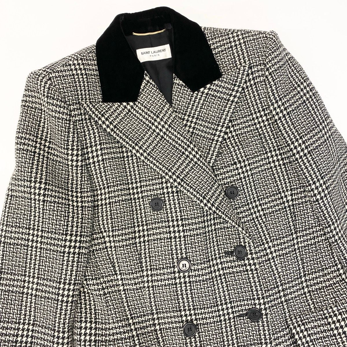 Saint Laurent Paris Sanro Run Tweet jacket Longjacket Double Breasted Glen — view 5
