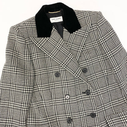 Saint Laurent Paris Sanro Run Tweet jacket Longjacket Double Breasted Glen — view 5