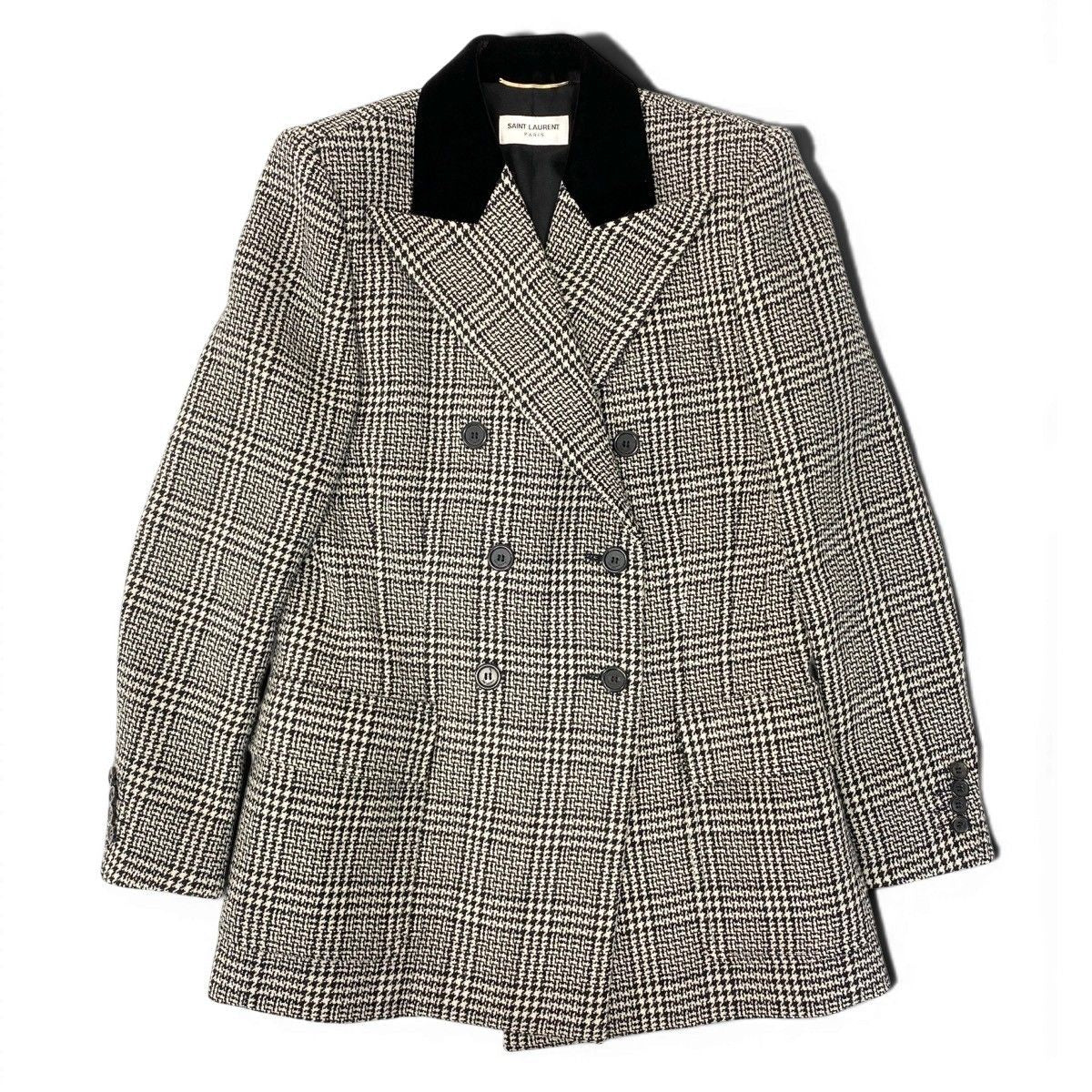 Saint Laurent Paris Sanro Run Tweet jacket Longjacket Double Breasted Glen — view 2