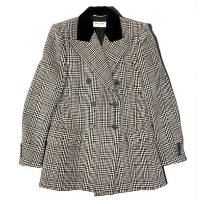 Saint Laurent Paris Sanro Run Tweet jacket Longjacket Double Breasted Glen — view 2