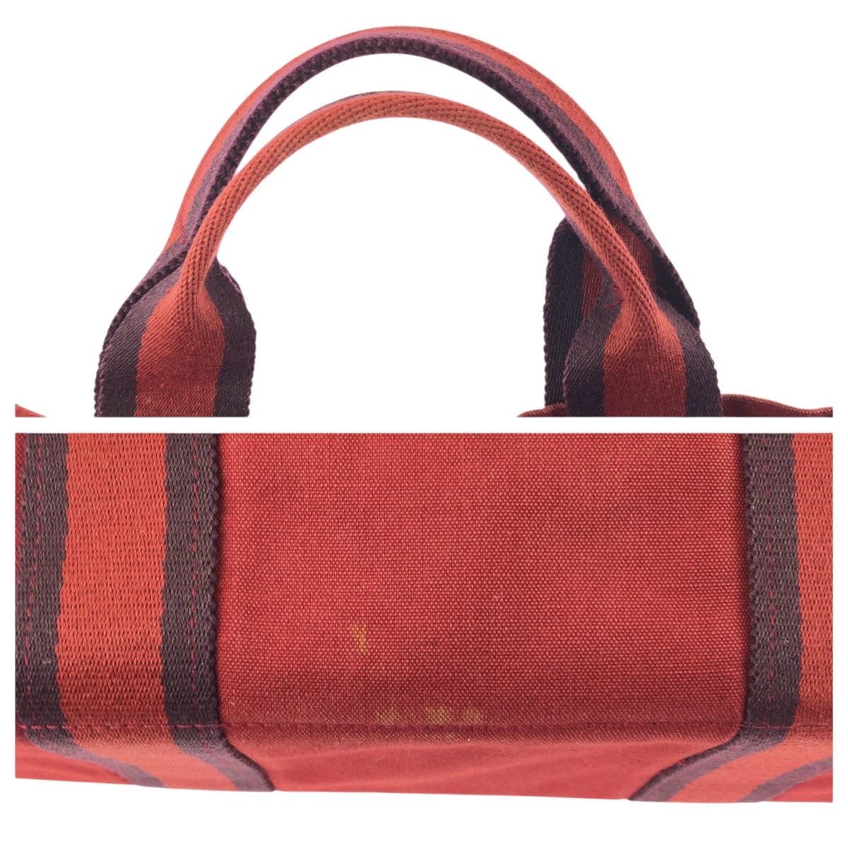 Hermes Fourre Tout MM Red Silver Canvas Tote — view 6