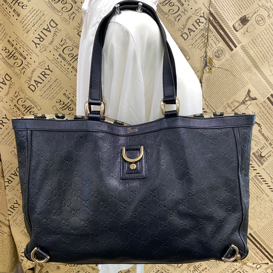 Gucci Tote GG Leather Abbey Black Business Travel