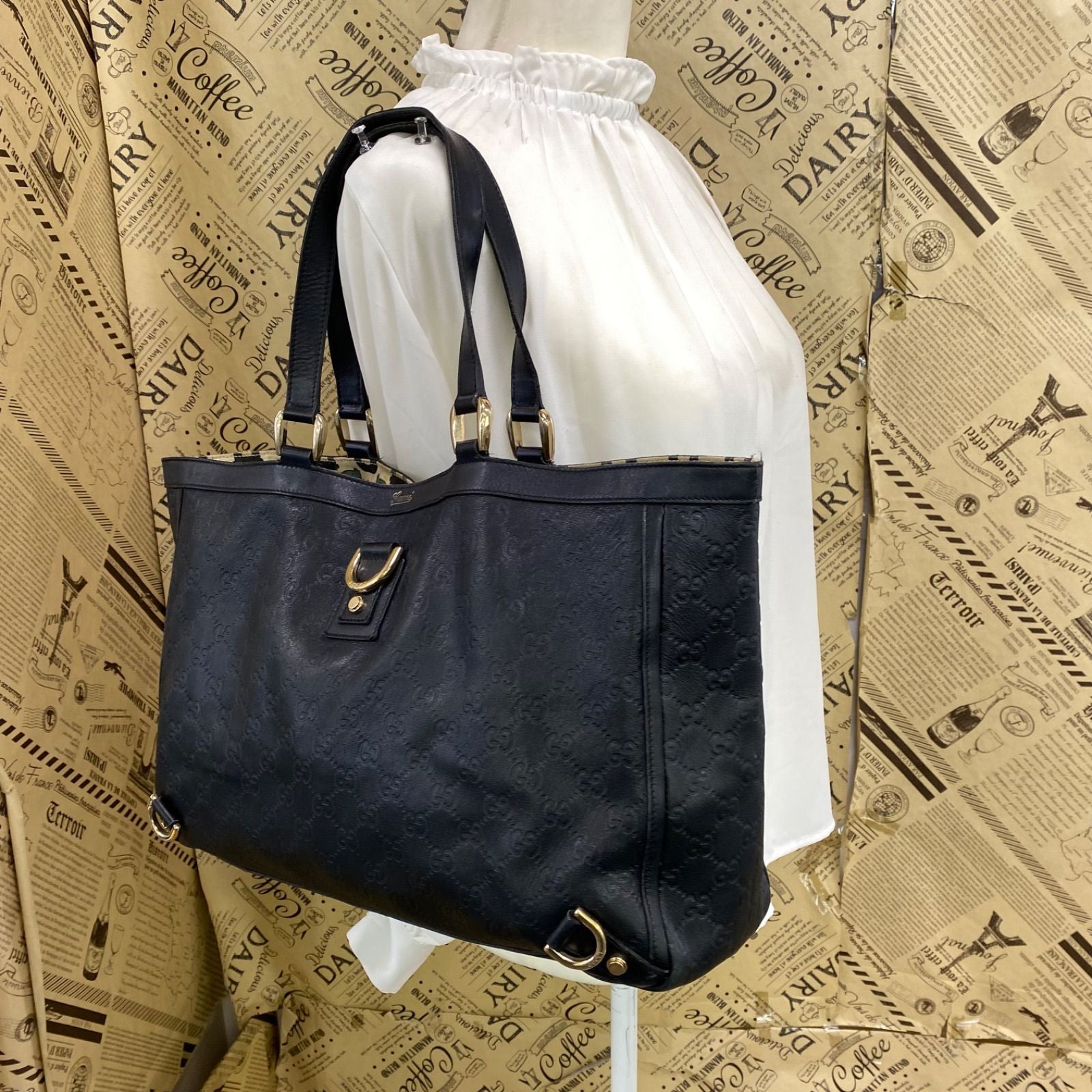 Gucci Tote GG Leather Abbey Black Business Travel — view 3