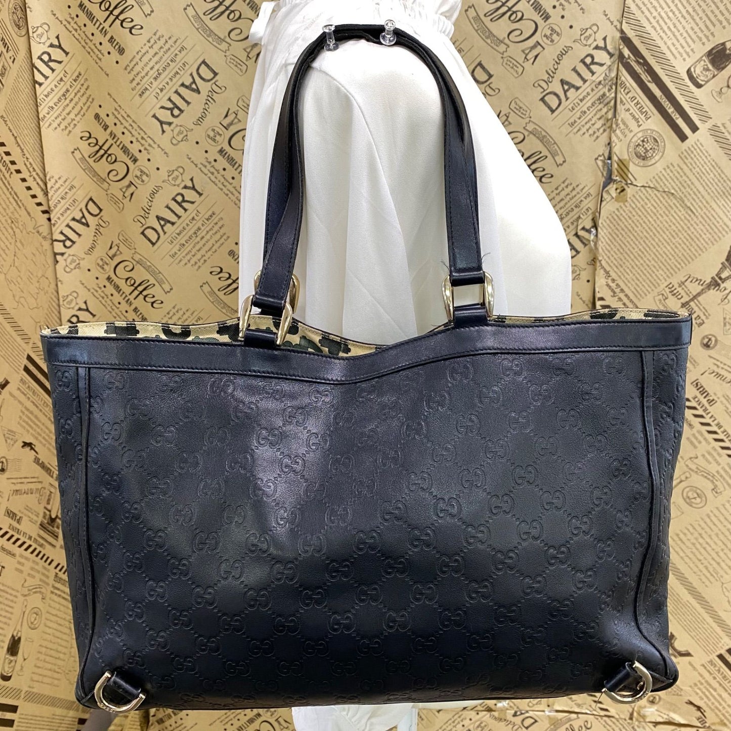 Gucci Tote GG Leather Abbey Black Business Travel — view 2