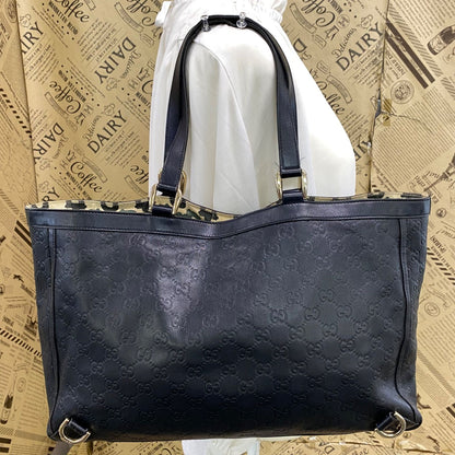 Gucci Tote GG Leather Abbey Black Business Travel — view 2