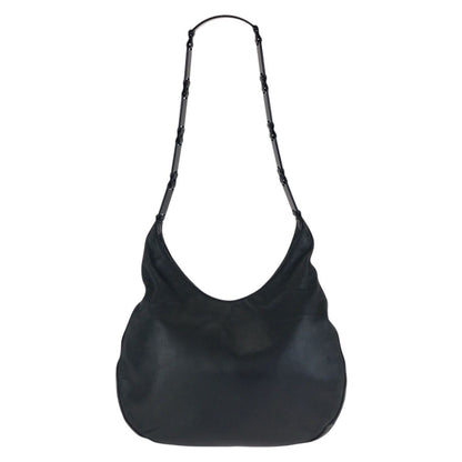 Prada Black Silver Leather Shoulder Bag