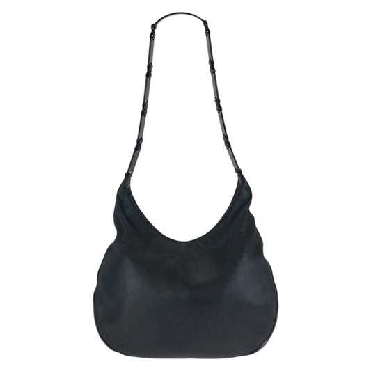 Prada Black Silver Leather Shoulder Bag