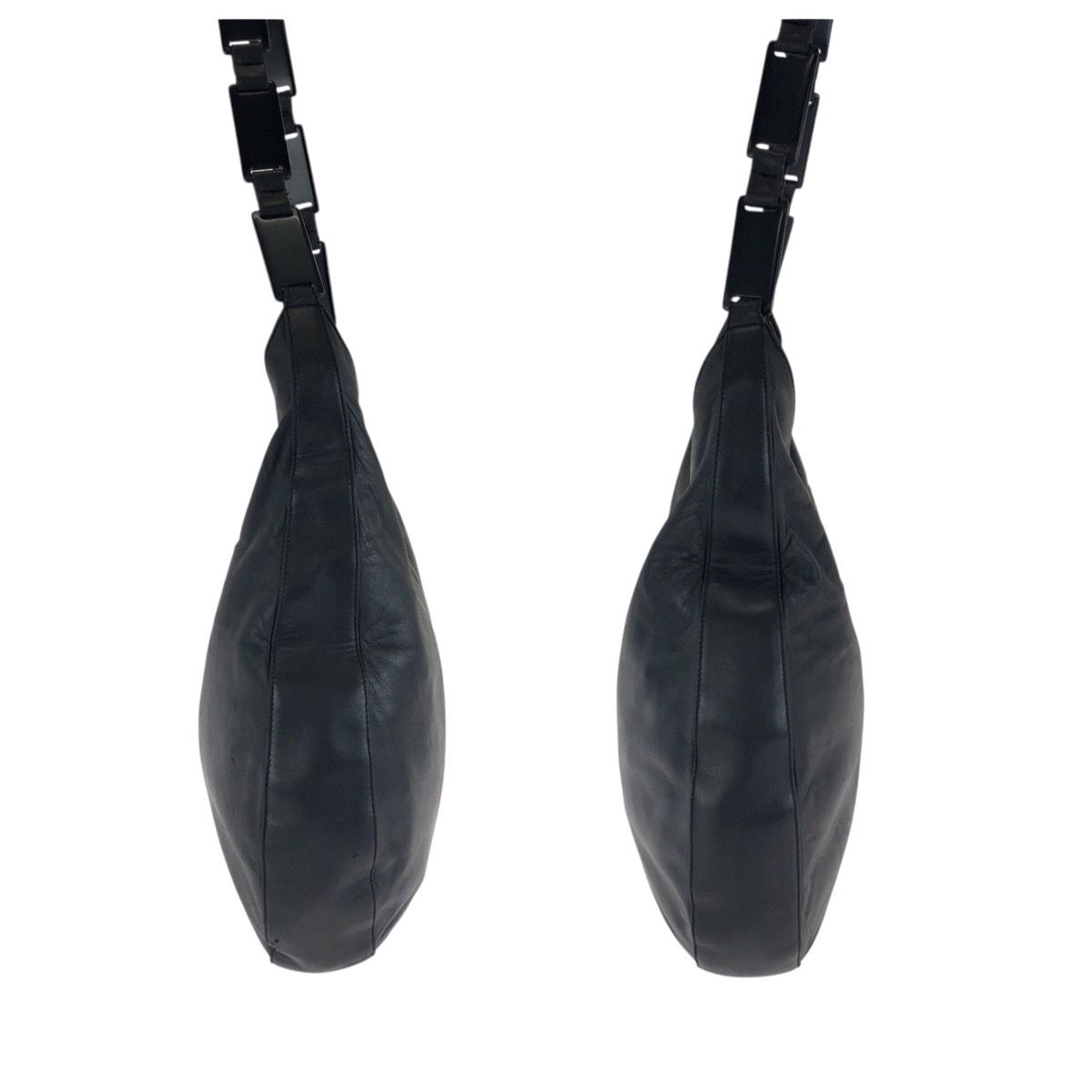 Prada Black Silver Leather Shoulder Bag — view 8