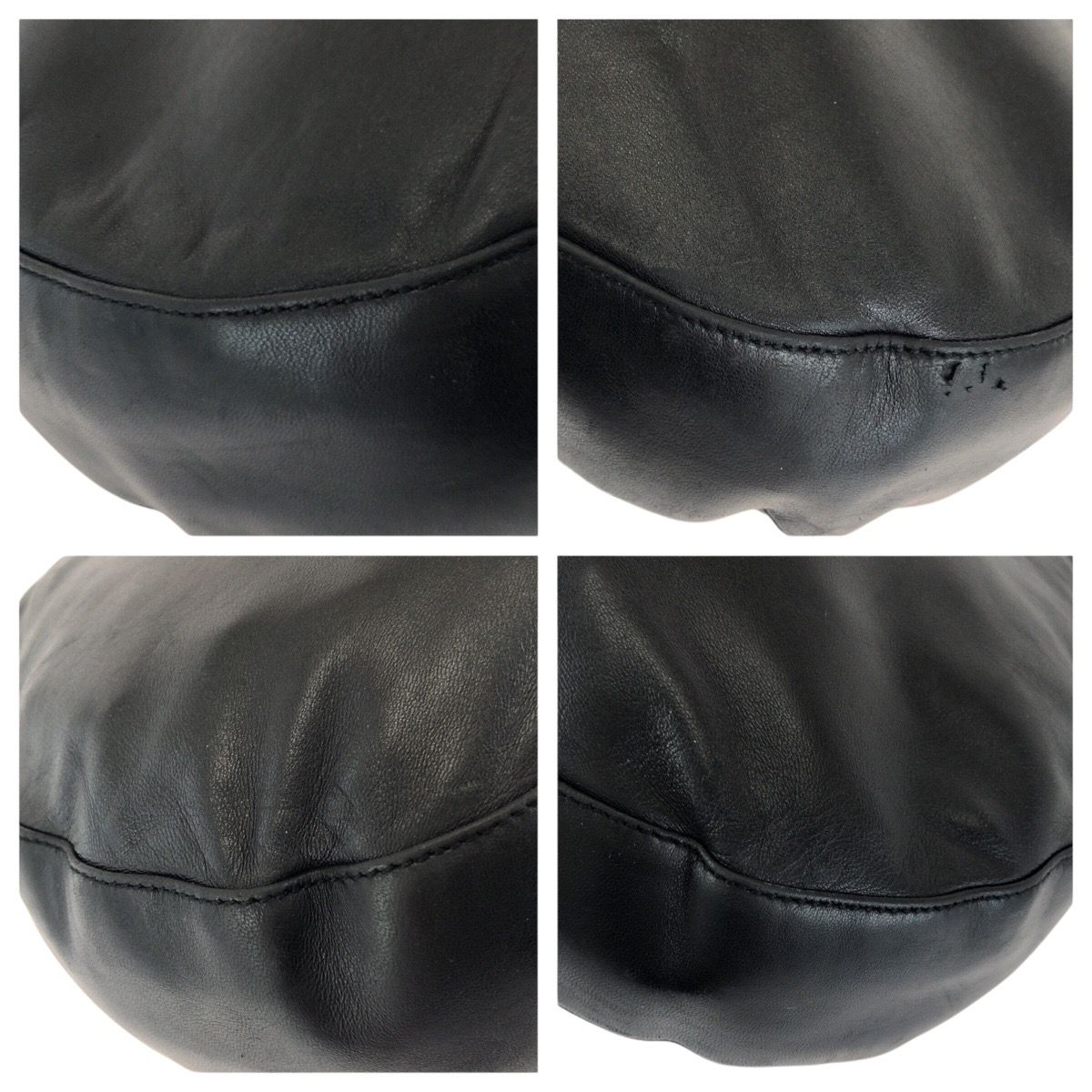 Prada Black Silver Leather Shoulder Bag — view 3