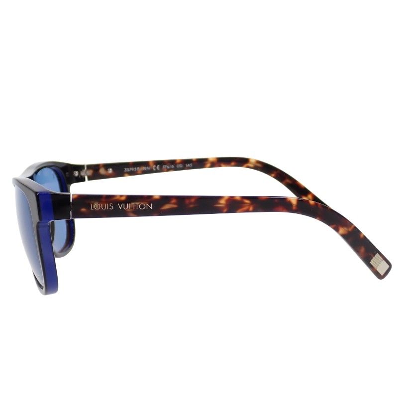 Louis Vuitton Oliver Eyewear Sunglasses Acetate Tortoiseshell Pattern Blue — view 8