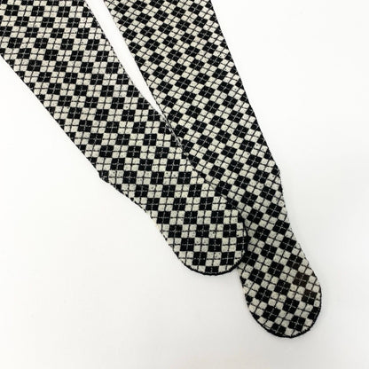 Chanel Knit Pants Tights CC Logo Agyle Pattern S Black White — view 6