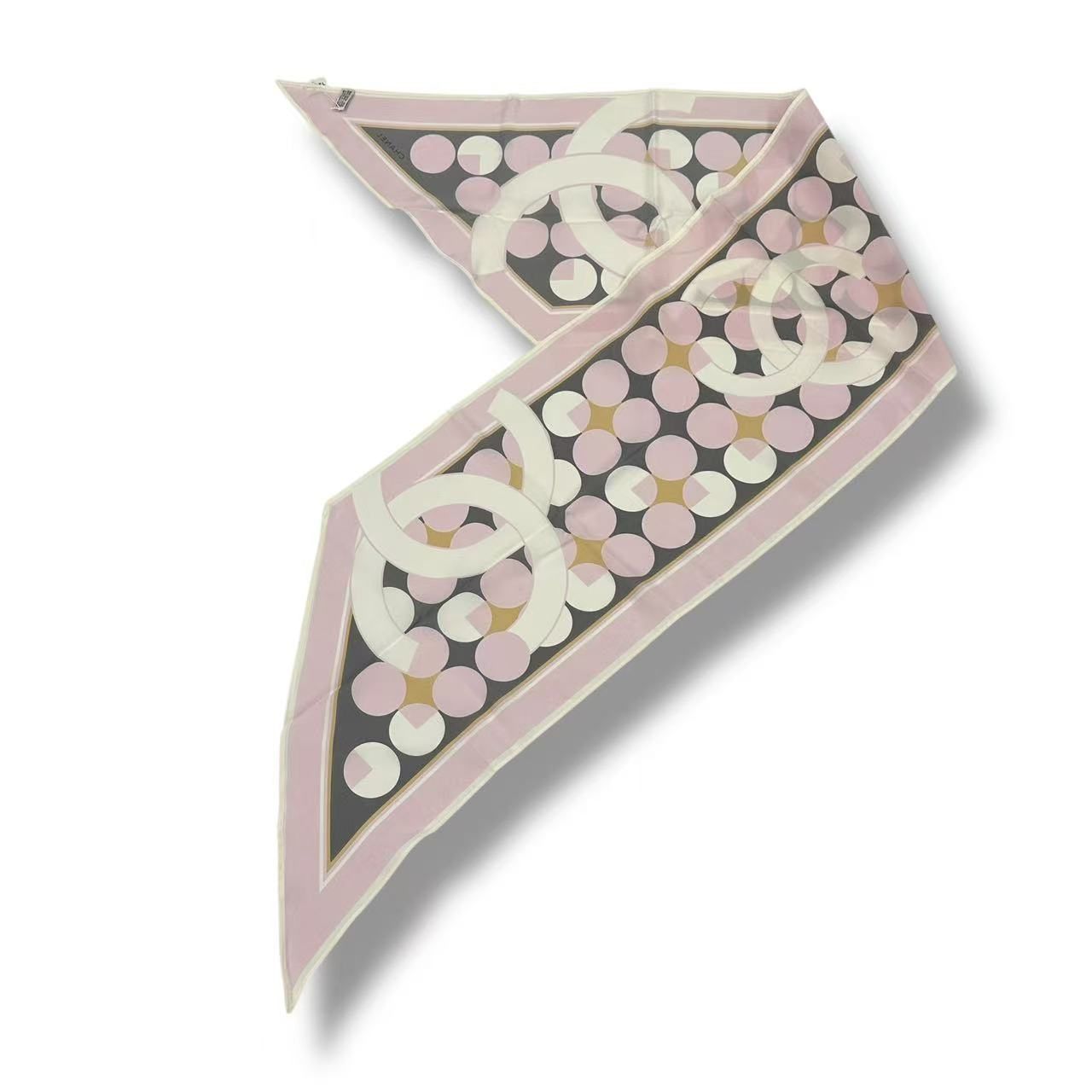 Chanel Twilly Scarf Silk CC Logo Pink — view 3