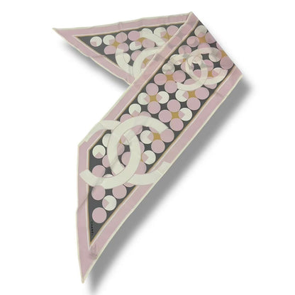 Chanel Twilly Scarf Silk CC Logo Pink — view 2