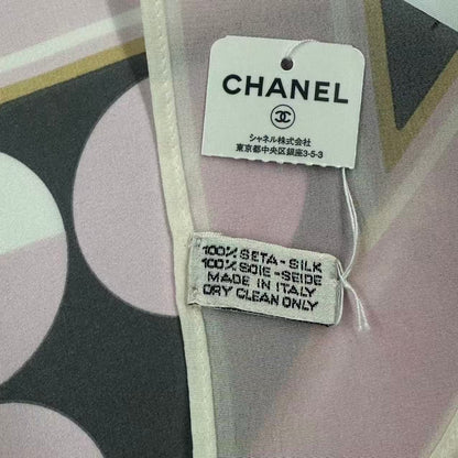 Chanel Twilly Scarf Silk CC Logo Pink — view 7