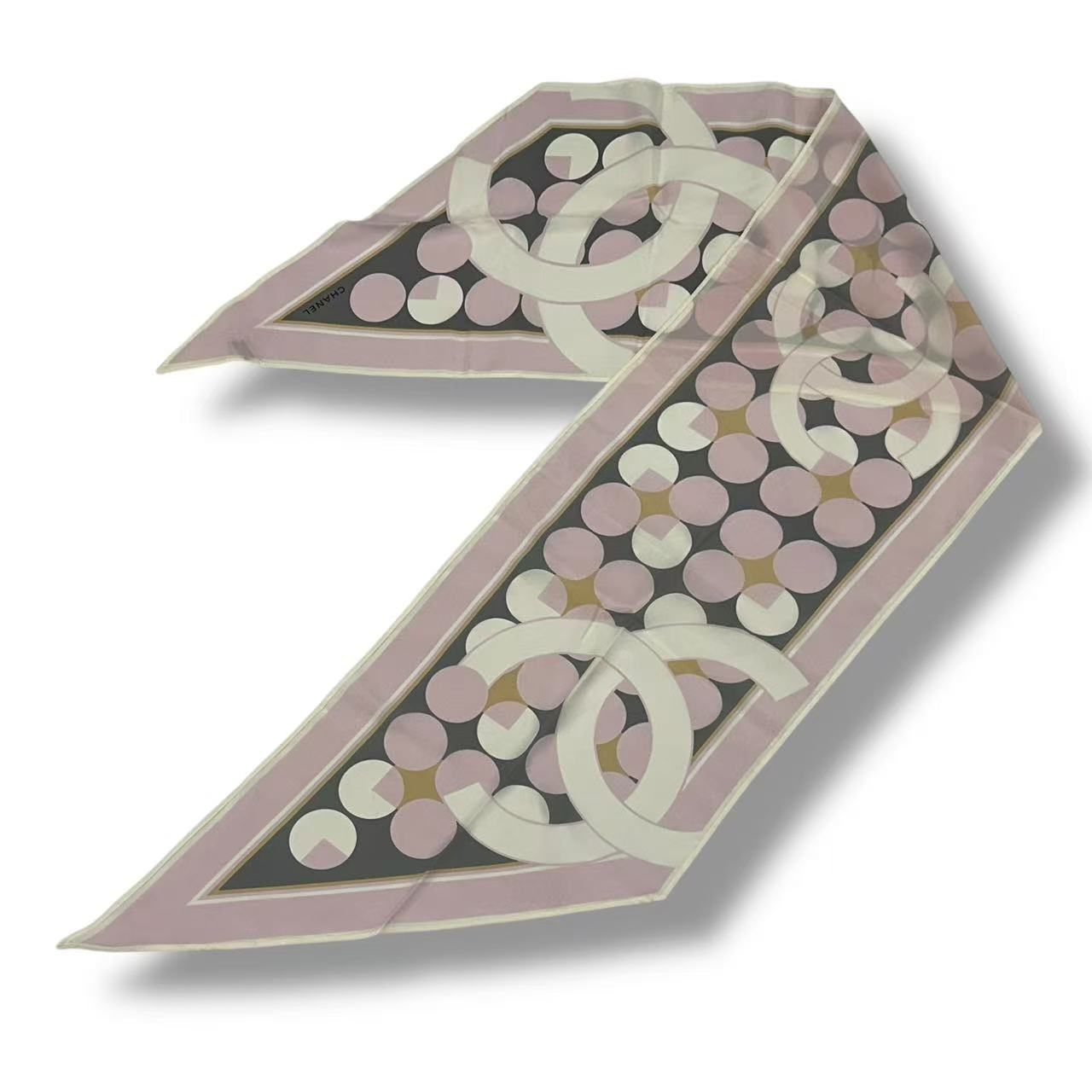 Chanel Twilly Scarf Silk CC Logo Pink — view 5