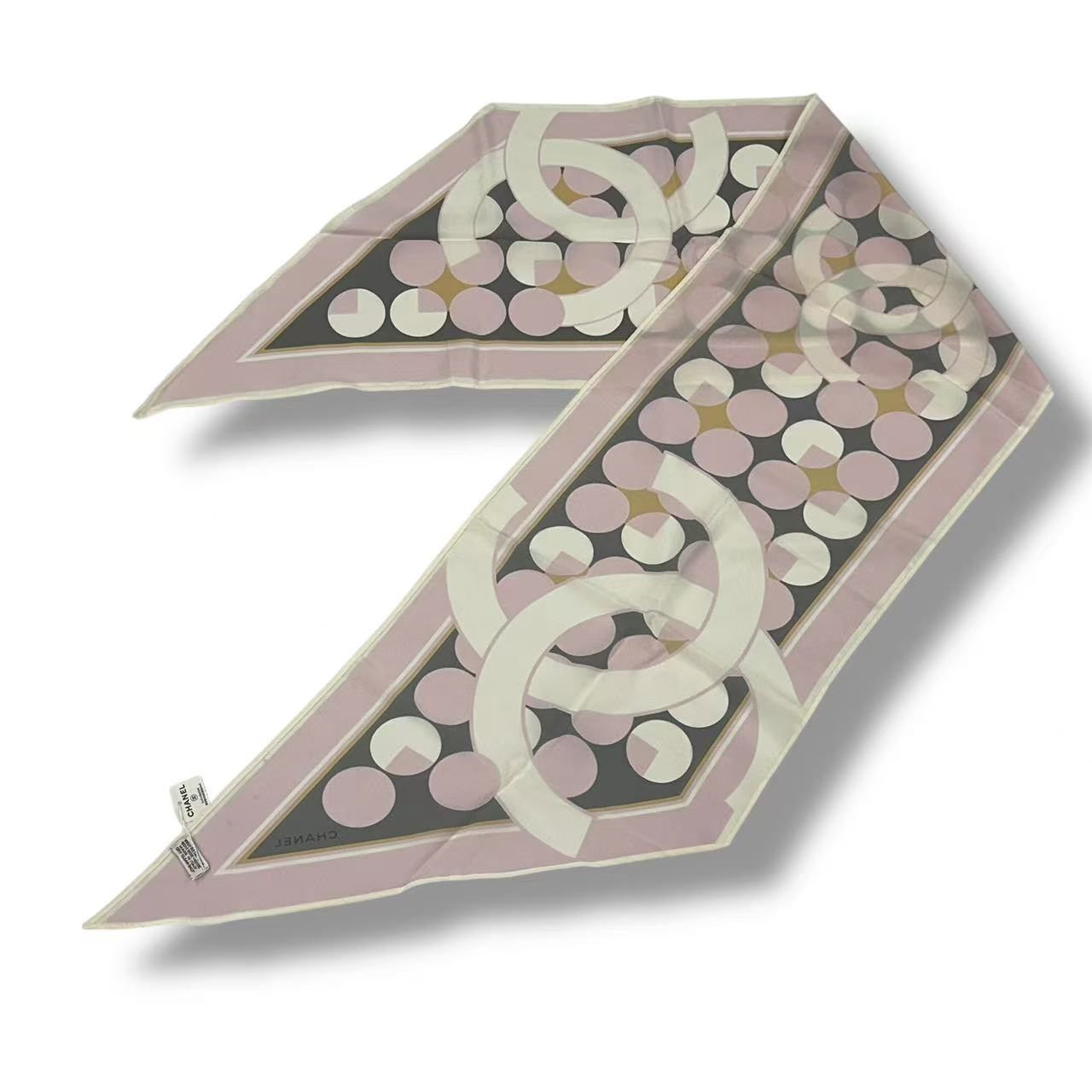 Chanel Twilly Scarf Silk CC Logo Pink — view 4