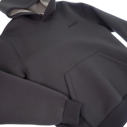 Gucci Embroidered Jersey Hooded Sweatshirt Shirt XL Hoodie Rayon Black — view 4