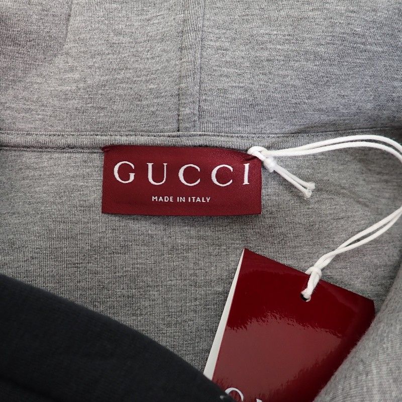Gucci Embroidered Jersey Hooded Sweatshirt Shirt XL Hoodie Rayon Black — view 5