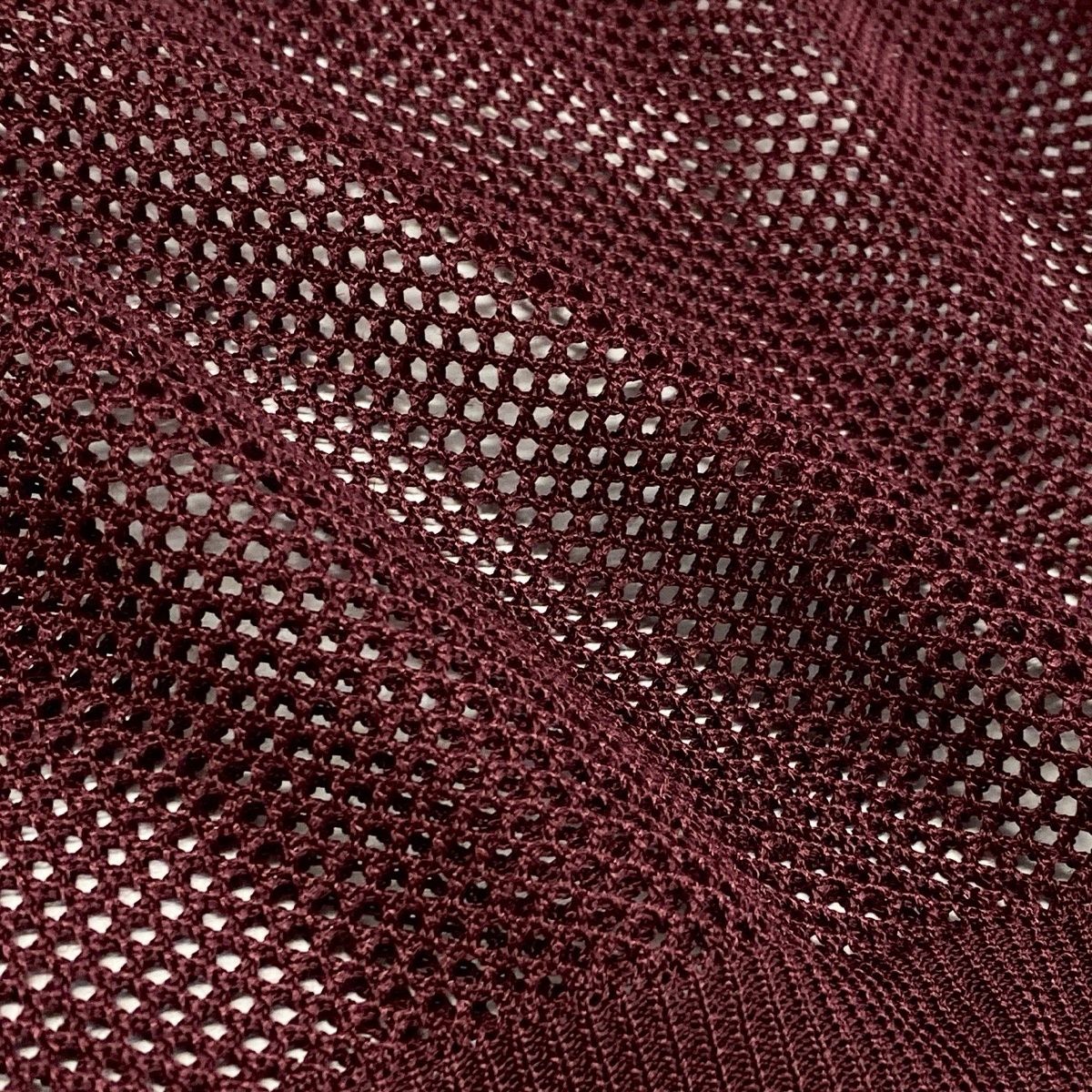 Prada Long Sleeve Knit Mesh 42 Burgundy 100% Rayon Sweater — view 6