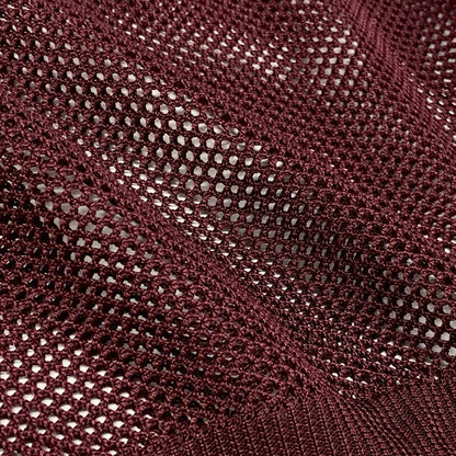 Prada Long Sleeve Knit Mesh 42 Burgundy 100% Rayon Sweater — view 6