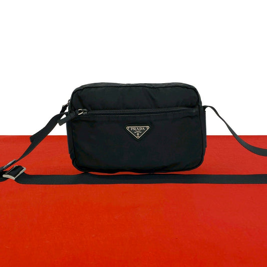 Prada Tessuto Nylon Mini Shoulder Bag Pochette Crossbody Black