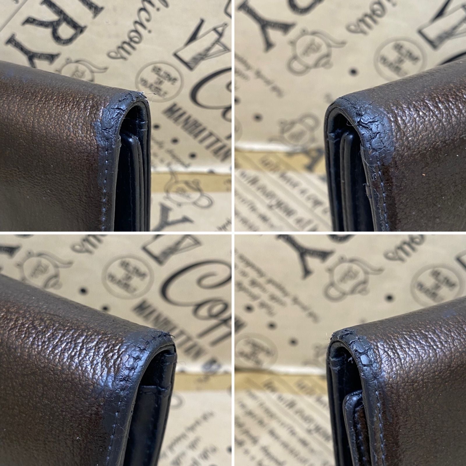 Chanel Wallet Trifold Leather CC Logo Card Pass Case Billfold Coin — view 6