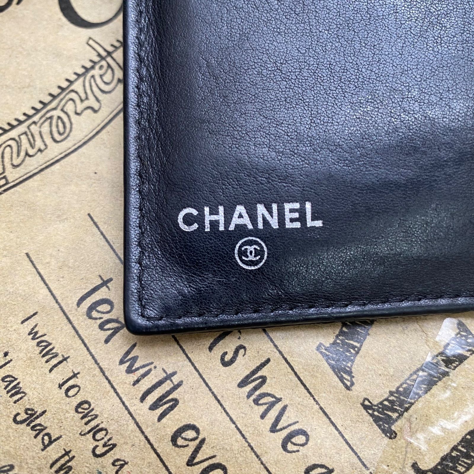 Chanel Wallet Trifold Leather CC Logo Card Pass Case Billfold Coin — view 5