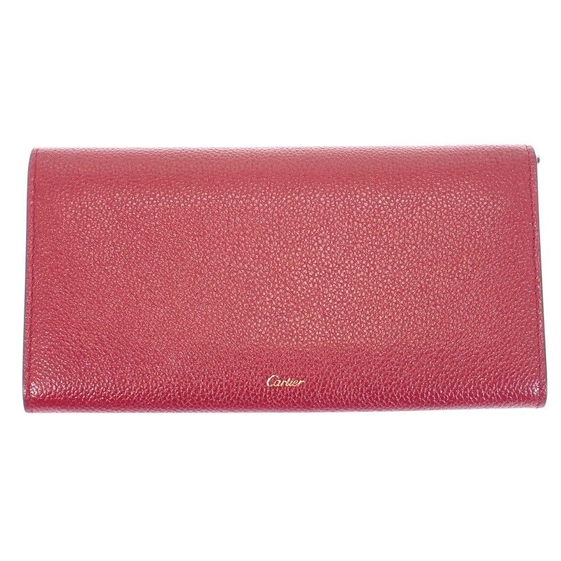 Cartier Panthere Wallet Calf Bordeaux Wine Red Gold — view 3