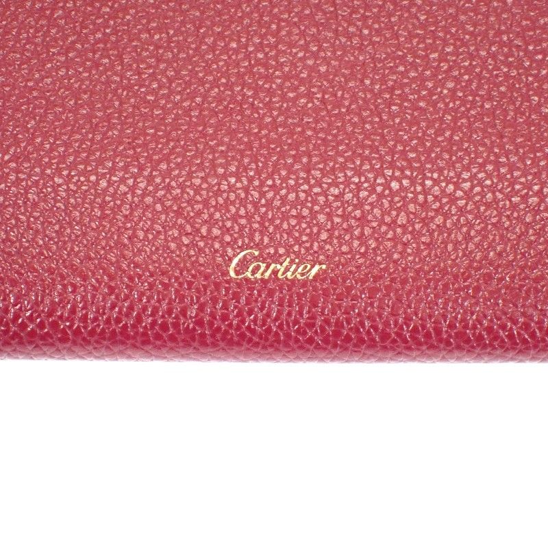 Cartier Panthere Wallet Calf Bordeaux Wine Red Gold — view 4
