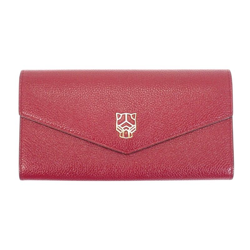 Cartier Panthere Wallet Calf Bordeaux Wine Red Gold — view 2