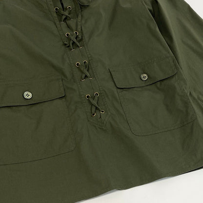 Saint Laurent Era Lace Up Off Shoulder Top Khaki — view 6