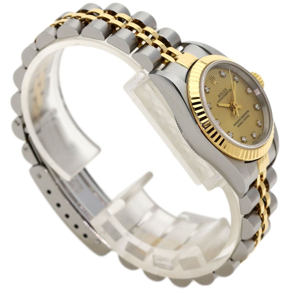 Rolex Oyster Perpetual Diamond Watch SS Yellow Gold 18k — view 2