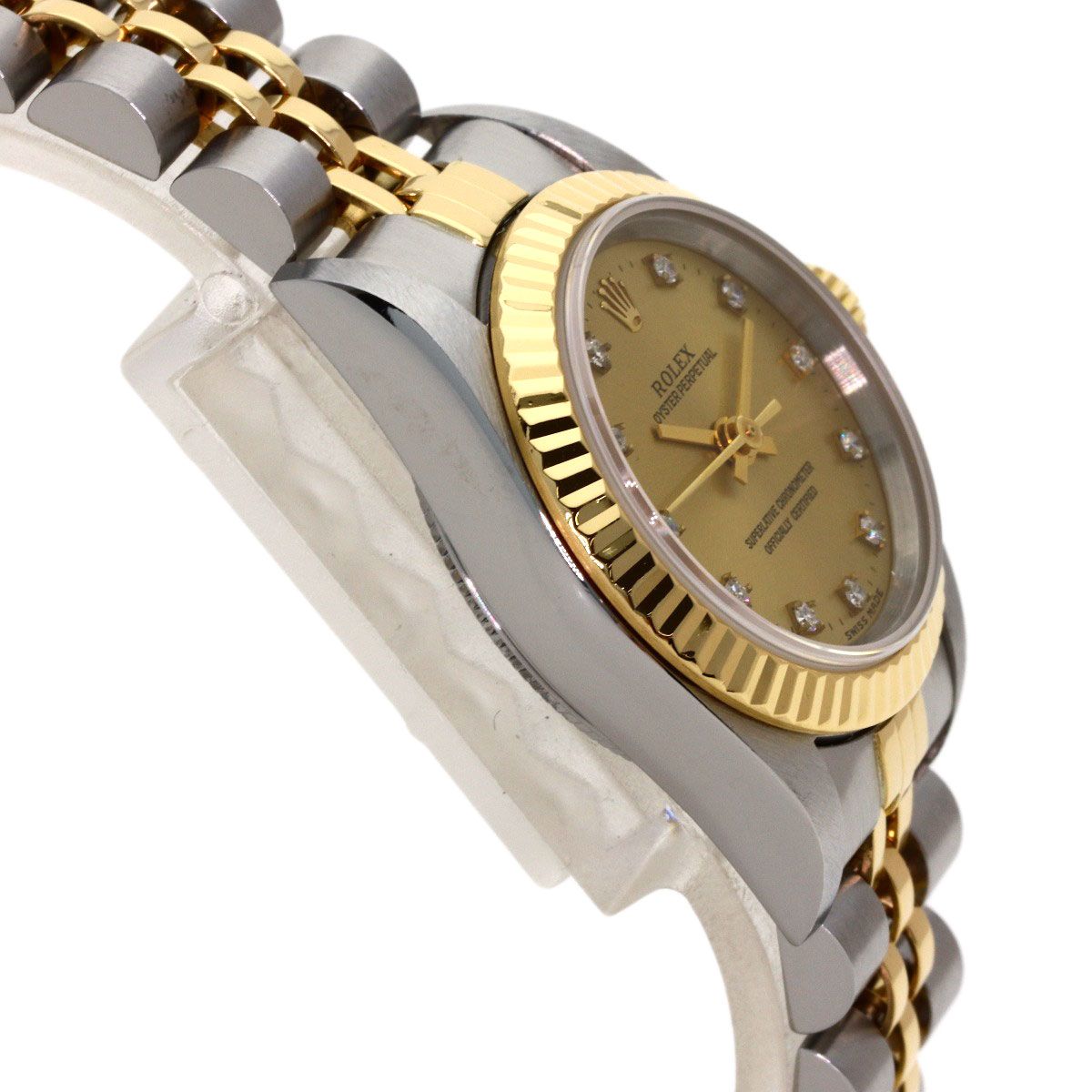 Rolex Oyster Perpetual Diamond Watch SS Yellow Gold 18k — view 6