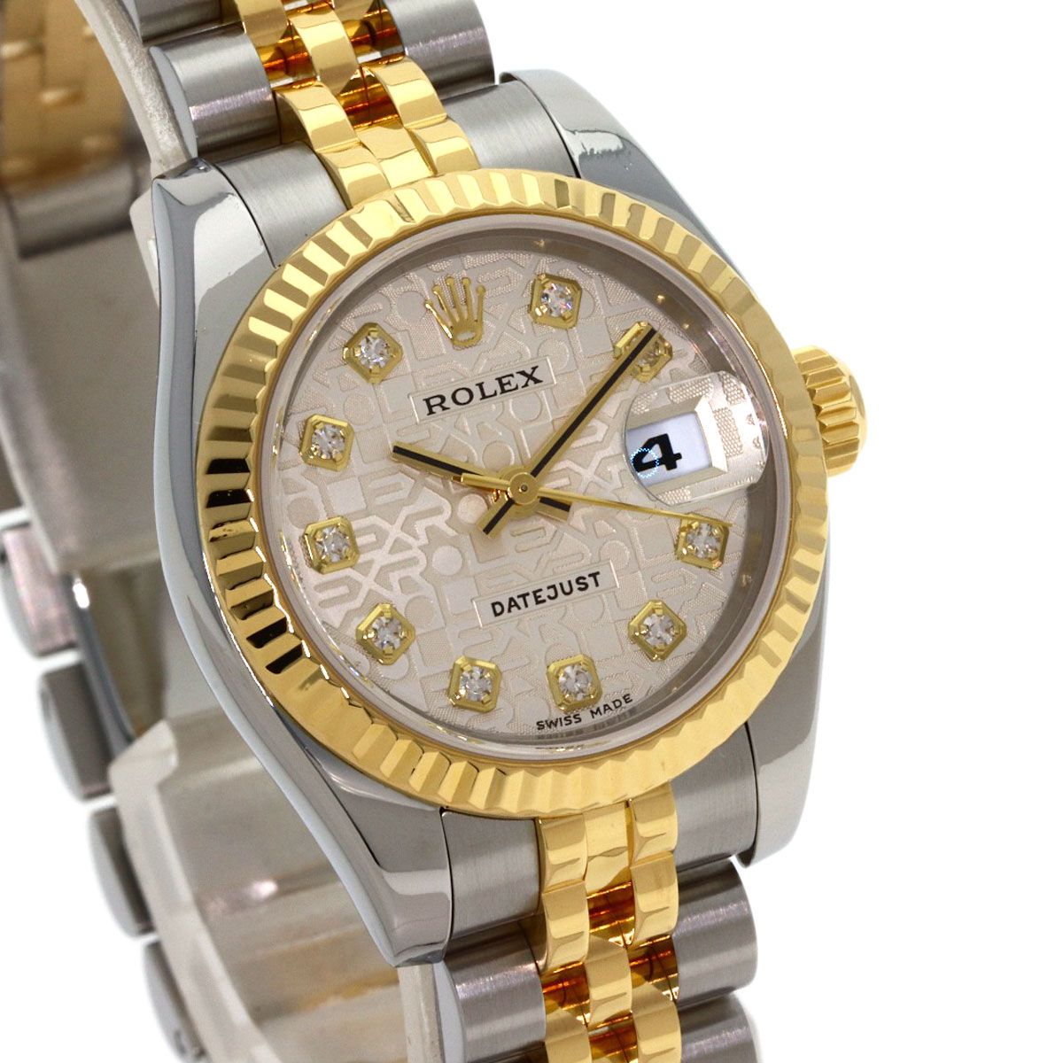Rolex Datejust Diamond Watch SS Yellow Gold 18k — view 4