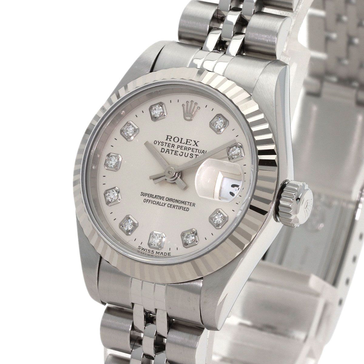 Rolex Datejust Diamond Watch SS 18k White Gold — view 3
