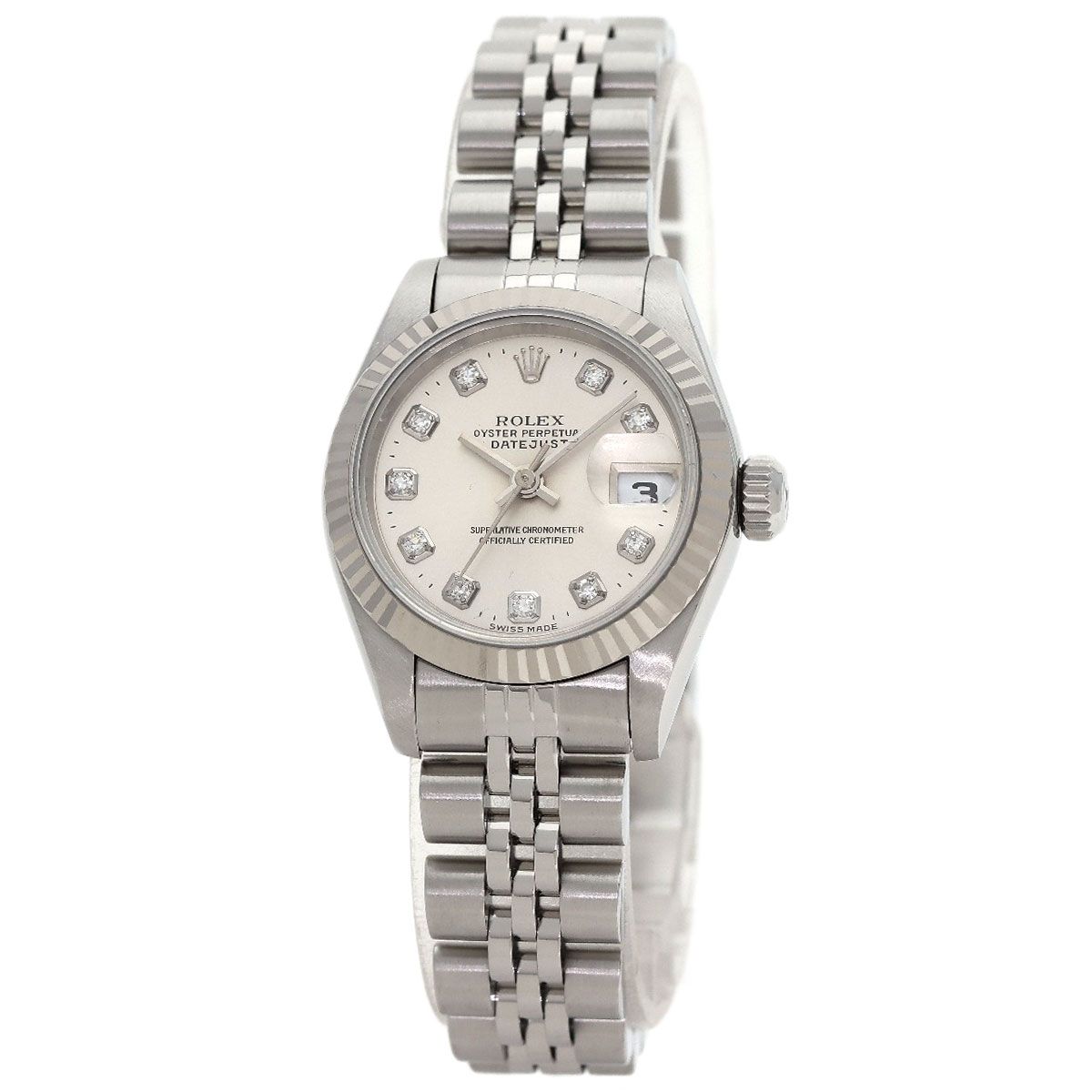 Rolex Datejust Diamond Watch SS 18k White Gold