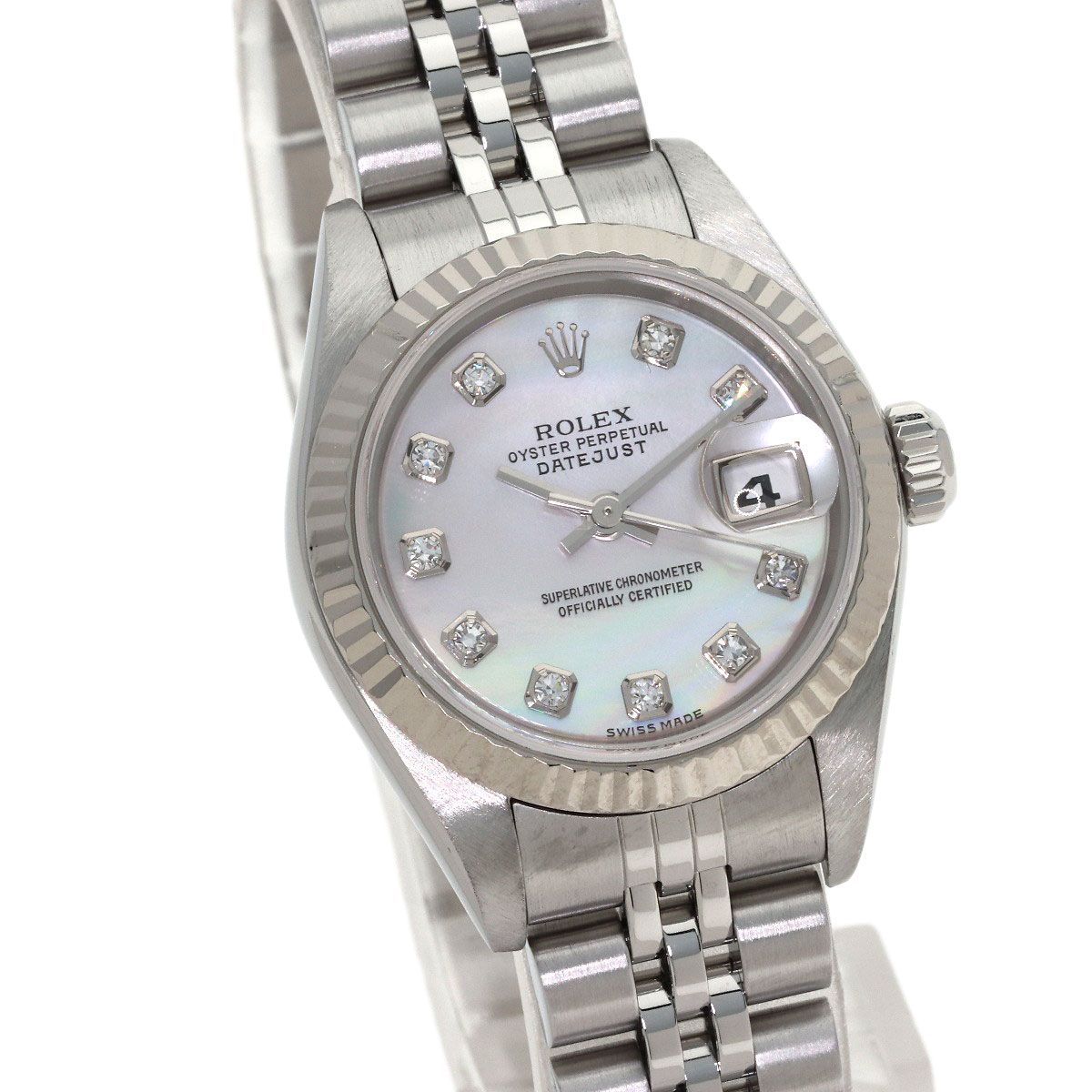 Rolex Datejust Diamond Watch SS 18k White Gold — view 4