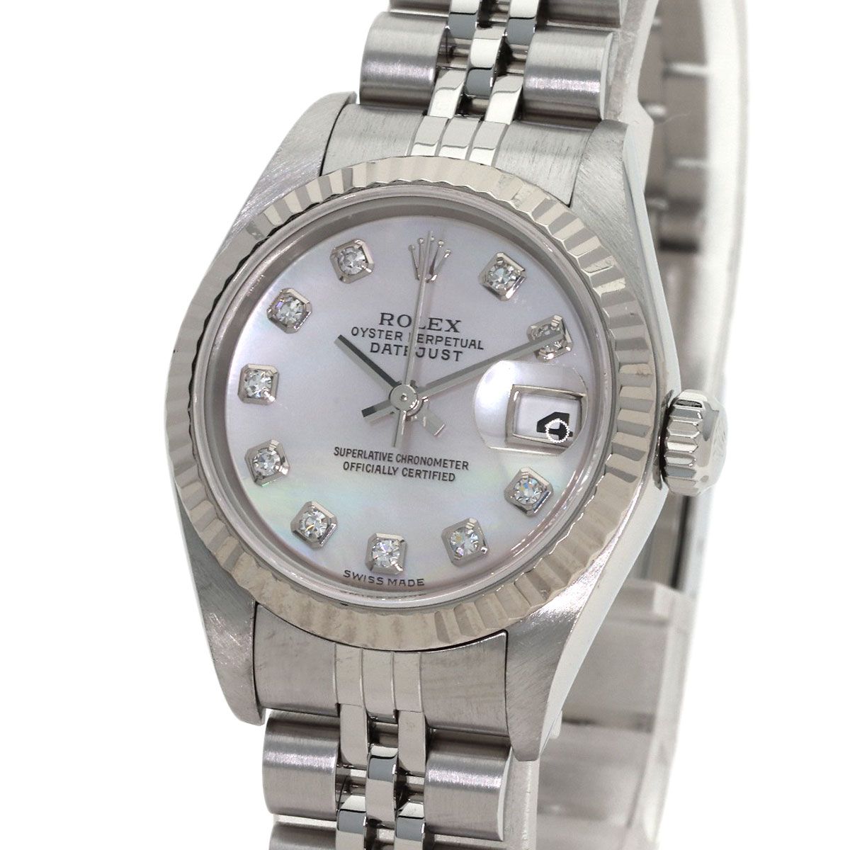 Rolex Datejust Diamond Watch SS 18k White Gold — view 3