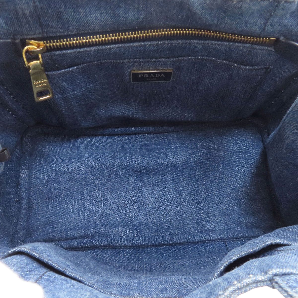 Prada Canapa Mini 2-Way Handbag Denim — view 5