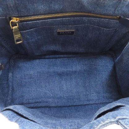 Prada Canapa Mini 2-Way Handbag Denim — view 5