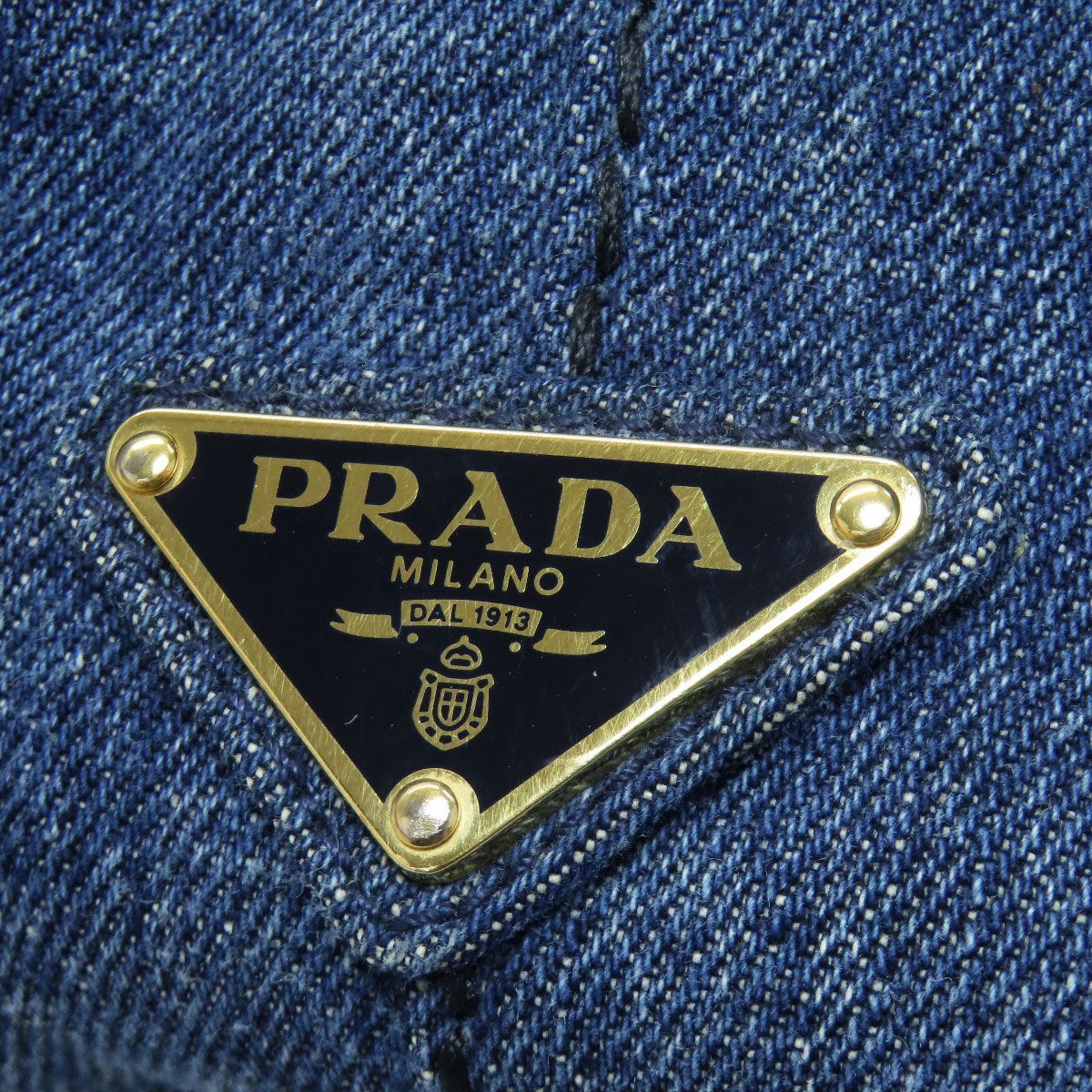Prada Canapa Mini 2-Way Handbag Denim — view 9