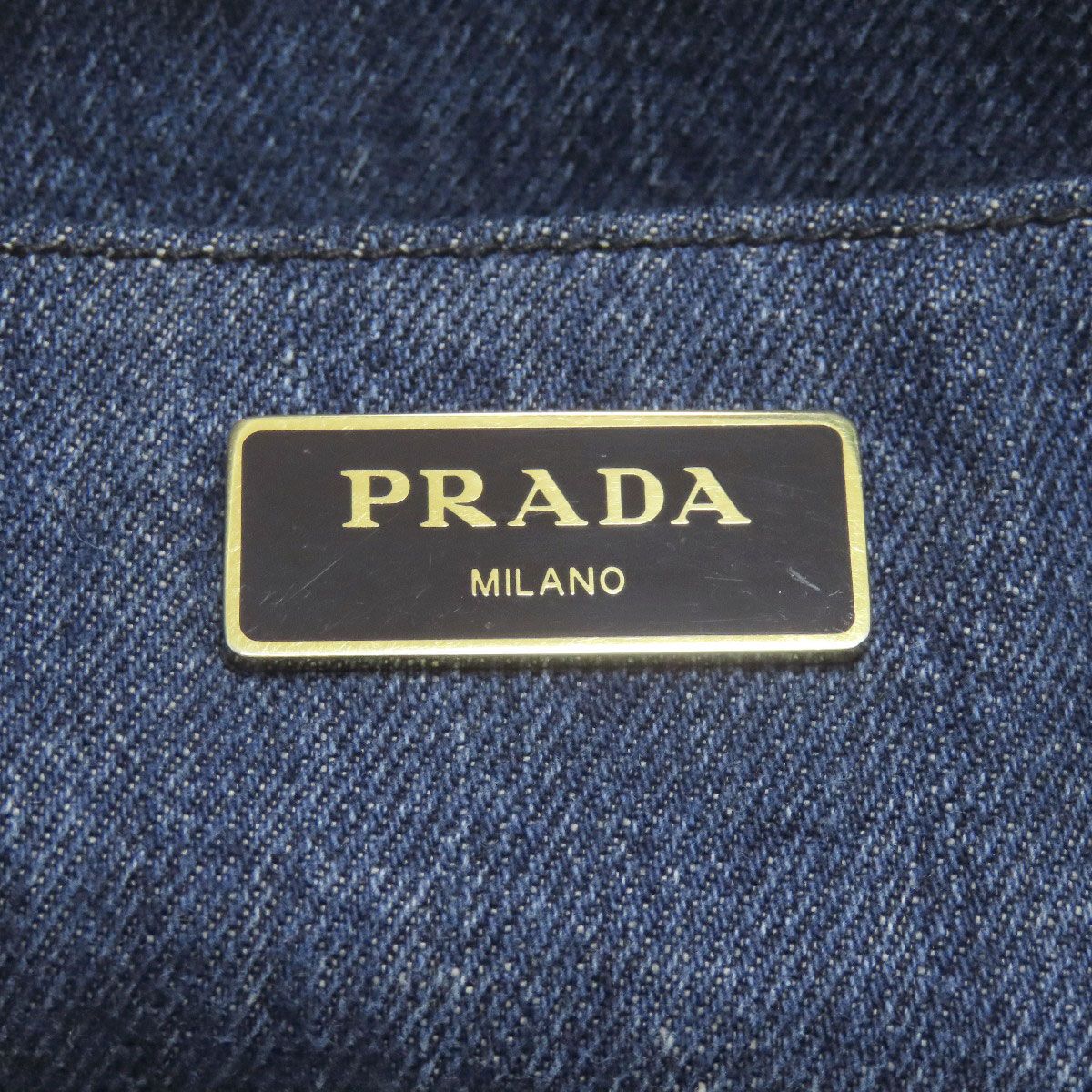 Prada Canapa Mini 2-Way Handbag Denim — view 6