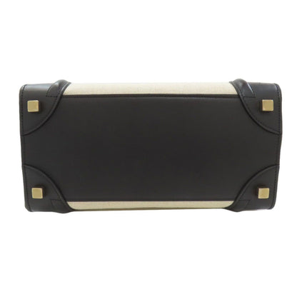 Celine Luggage Micro Handbag Leather Canvas — view 4