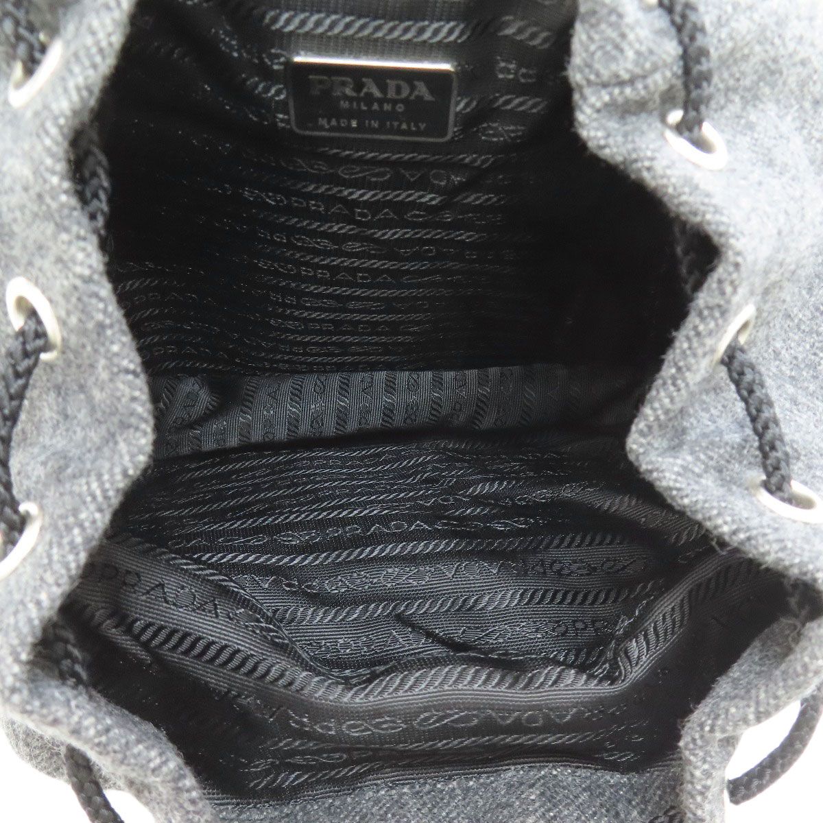 Prada Logo Backpack Wool — view 5