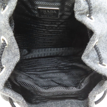 Prada Logo Backpack Wool — view 5